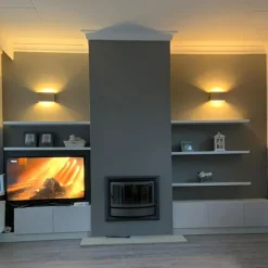 QAZQA Moderne Wandleuchte Stahl 2-flammig - Otan