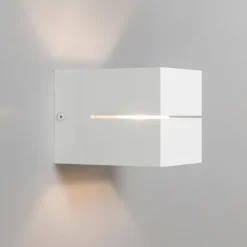 QAZQA Moderne Wandleuchte weiß 9,7 cm – Transfer Groove