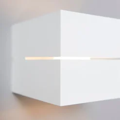 QAZQA Moderne Wandleuchte weiß 9,7 cm – Transfer Groove