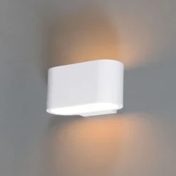 QAZQA Moderne Wandleuchte weiß flach - Gipsy Arles