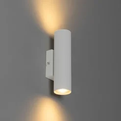 QAZQA Moderne Wandleuchte weiß 2-flammig GU10 50mm - Jeana