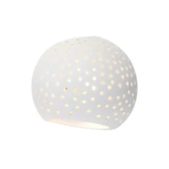 QAZQA Moderne Wandleuchte Weiß Gips Kugel mit Lichteffekt - Blur