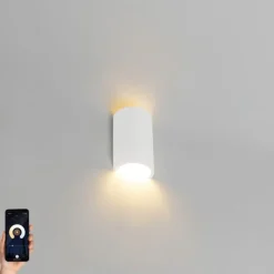 QAZQA Moderne Wandleuchte weiß inklusive Wifi G9 - Colja Novo