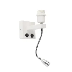 QAZQA Moderne Wandleuchte weiß mit Flexarm - Brescia Combi