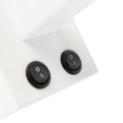 QAZQA Moderne Wandleuchte weiß mit Schirm Velours schwarz - Brescia