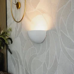QAZQA Moderne Wandleuchte weißer Gips Halbkreis - Britt