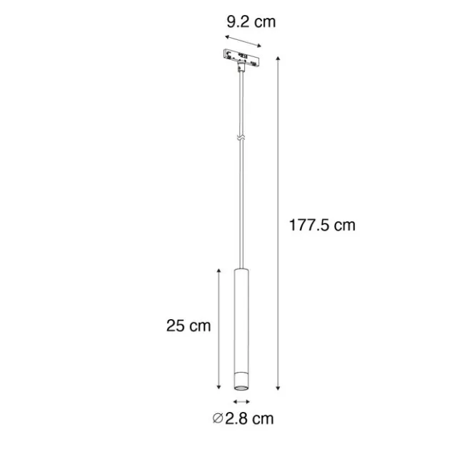 QAZQA Moderne weiße Hängelampe für 1-phasiges Schienensystem - Slimline Keno
