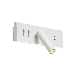 QAZQA Moderne weiße verstellbare Wandleuchte mit USB-C inkl. LED - Modric