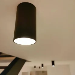 QAZQA Moderner Aufbaustrahler Schwarz 5,5cm GU10 50mm - Tuba