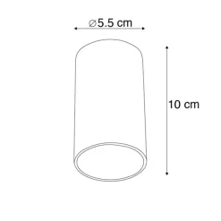 QAZQA Moderner Aufbaustrahler Schwarz 5,5cm GU10 50mm - Tuba