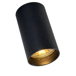 QAZQA Moderner Aufbaustrahler Schwarz 5,5cm GU10 50mm - Tuba