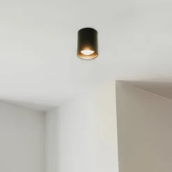 QAZQA Moderner Aufbaustrahler schwarz GU10 50mm - Tubo