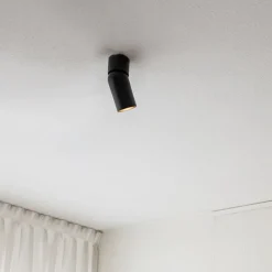 QAZQA Moderner Aufbaustrahler schwarz GU10 50mm - Falo