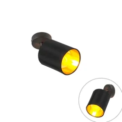 QAZQA Moderner Aufbaustrahler schwarz neigbar - Lofty