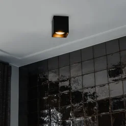 QAZQA Moderner Aufbaustrahler Schwarz GU10 50mm - Qubo