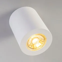 QAZQA Moderner Aufbaustrahler Weiß 7,5cm GU10 50mm - Tuba