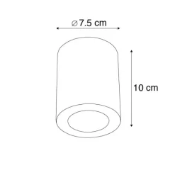 QAZQA Moderner Aufbaustrahler Weiß 7,5cm GU10 50mm - Tuba