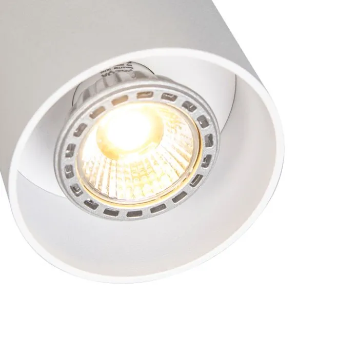 QAZQA Moderner Aufbaustrahler weiß GU10 50mm - Tubo
