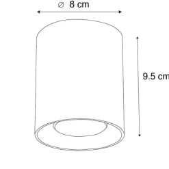 QAZQA Moderner Aufbaustrahler weiß GU10 50mm - Tubo