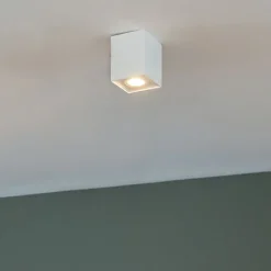 QAZQA Moderner Aufbaustrahler weiß verstellbar - Quadro 1 Up