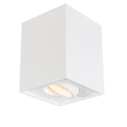 QAZQA Moderner Aufbaustrahler weiß verstellbar - Quadro 1 Up