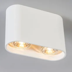 QAZQA Moderner Aufbaustrahler weiß 2-flammig GU10 50mm - Ronda