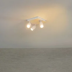 QAZQA Moderner Badezimmerspot weiß quadratisch 3-Licht IP44 - Ducha