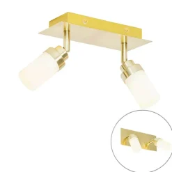 QAZQA Moderner Badspot aus Messing 2-flammig IP44 - Japie