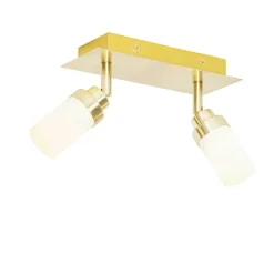 QAZQA Moderner Badspot aus Messing 2-flammig IP44 - Japie