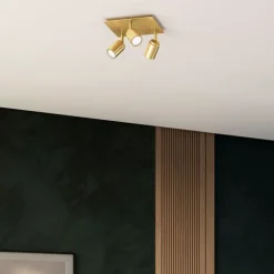 QAZQA Moderner Badspot aus Messing quadratisch 3-flammig IP44 - Ducha