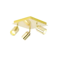 QAZQA Moderner Badspot aus Messing quadratisch 3-flammig IP44 - Ducha