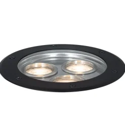 QAZQA Moderner Bodenstrahler schwarz 3-flammig IP65 - Tribus