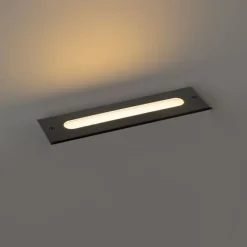 QAZQA Moderner Bodenstrahler schwarz 30 cm inkl. LED IP65 - Eline