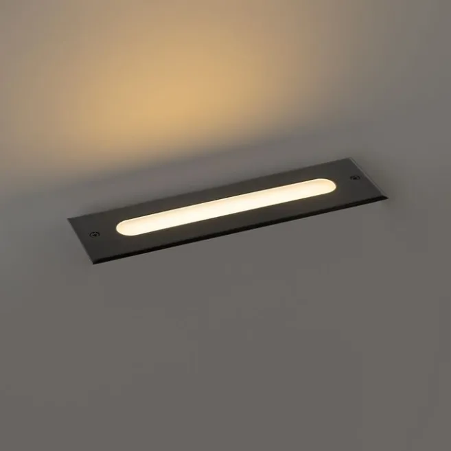 QAZQA Moderner Bodenstrahler schwarz 30 cm inkl. LED IP65 - Eline