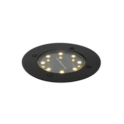 QAZQA Moderner Bodenstrahler schwarz inkl. LED IP65 Solar - Terry