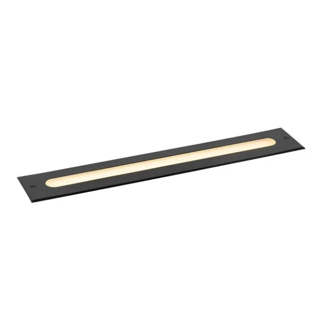 QAZQA Moderner Bodenstrahler schwarz 50 cm inkl. LED IP65 - Eline