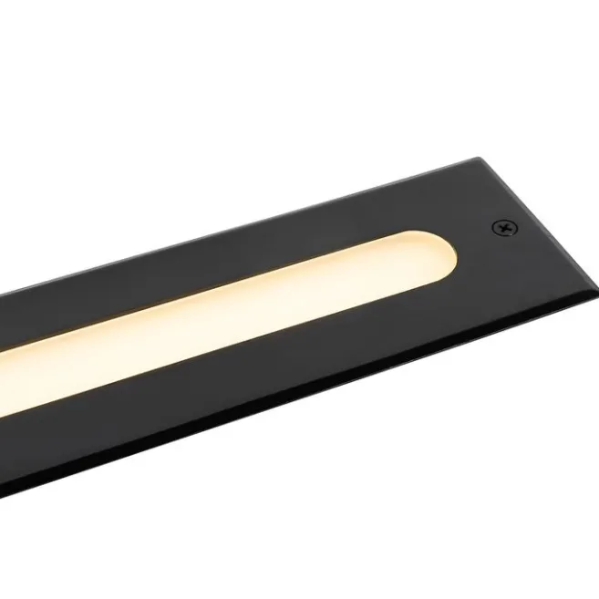 QAZQA Moderner Bodenstrahler schwarz 50 cm inkl. LED IP65 - Eline