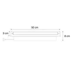 QAZQA Moderner Bodenstrahler schwarz 50 cm inkl. LED IP65 - Eline