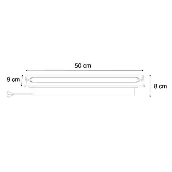 QAZQA Moderner Bodenstrahler schwarz 50 cm inkl. LED IP65 - Eline