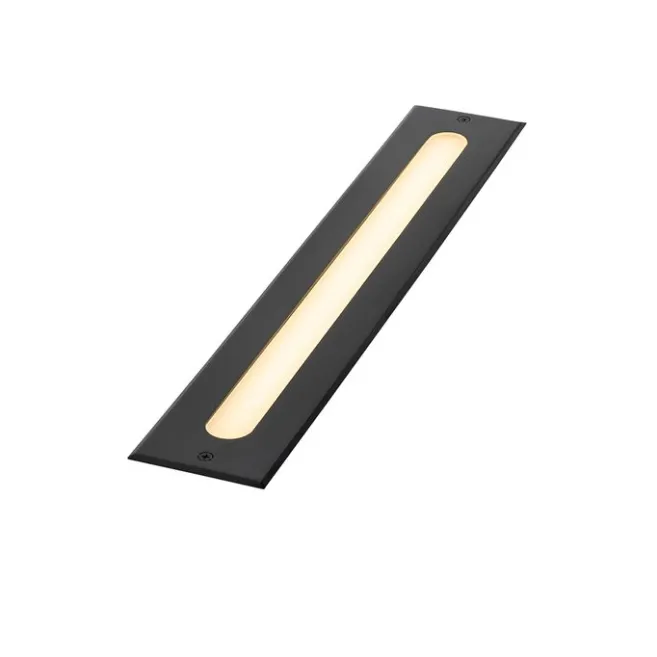 QAZQA Moderner Bodenstrahler schwarz 50 cm inkl. LED IP65 - Eline