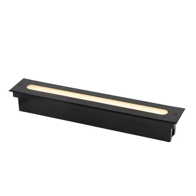 QAZQA Moderner Bodenstrahler schwarz 50 cm inkl. LED IP65 - Eline