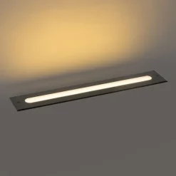 QAZQA Moderner Bodenstrahler schwarz 50 cm inkl. LED IP65 - Eline