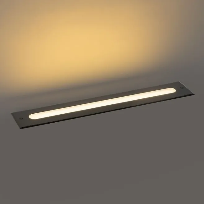 QAZQA Moderner Bodenstrahler schwarz 50 cm inkl. LED IP65 - Eline