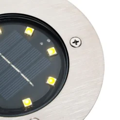 QAZQA Moderner Bodenstrahler Stahl inkl. LED IP65 Solar - Terry