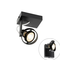 QAZQA Moderner Deckenspot schwarz verstellbar GU10 50mm - Master