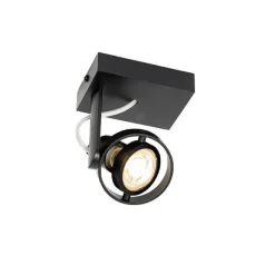 QAZQA Moderner Deckenspot schwarz verstellbar GU10 50mm - Master