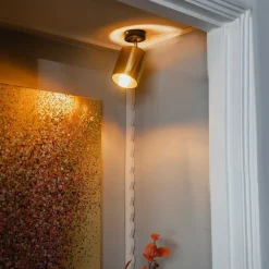 QAZQA Moderner Deckenspot schwarz mit Gold - Lofty