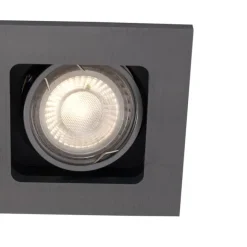 QAZQA Moderner Einbaustrahler Gunmetal GU10 50 mm rund schwenkbar - Qure