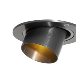 QAZQA Moderner Einbaustrahler Gunmetal GU10 35 mm rund schwenkbar - Installa