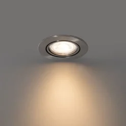 QAZQA Moderner Einbaustrahler Gunmetal GU10 50 mm rund schwenkbar - Cisco